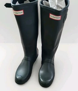 Hunter Women Original Water Tall Dark Green Boots Rain Waterproof US 7 - Picture 1 of 9