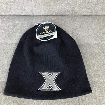Xavier Musketeers Hat Beanie Mens One Size Navy Blue NCAA Basketball Knit Winter - Image 1 of 4