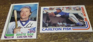 2) Carlton Fisk Baseball Karten 1982 Topps #110 & #111 IA Chicago White Sox HOF - Bild 1 von 2