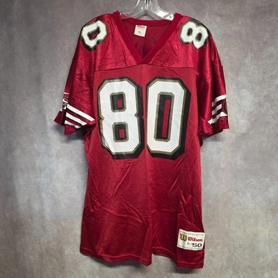 Винтажная мужская футболка 90-х Wilson NFL San Francisco 49ers Jerry Rice 80 размер 50 XL США - Изображение 1 из 4