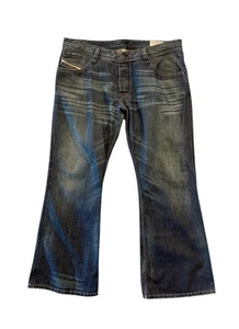 Diesel Jeans Uomo Blu Zaf Bootcut Denim Pantalone Bottone Fly Casual 36x30 - Foto 1 di 9