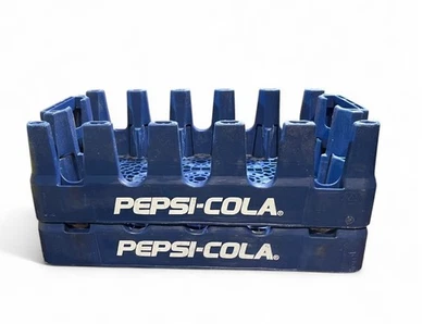 2 Vintage Blue Pepsi Cola Plastic Crates - Holds 15 Bottles - Image 1 of 3