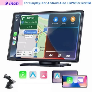 9 Inch HD Wireless For Carplay Screen with Backup Camera for Vehicle Navigation - Picture 1 of 12