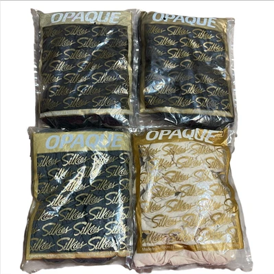 Lote Pantimedias Manguera Nuevas Vintage (4) Silkies Opacas Nylon Medianas Negro Verde Crema Foto 1 de 4