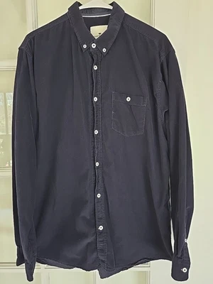 Top Tom Tailor Azul Marino Súper Suave Pana Algodón Manga Larga Informal Abotonado XL Foto 1 de 4