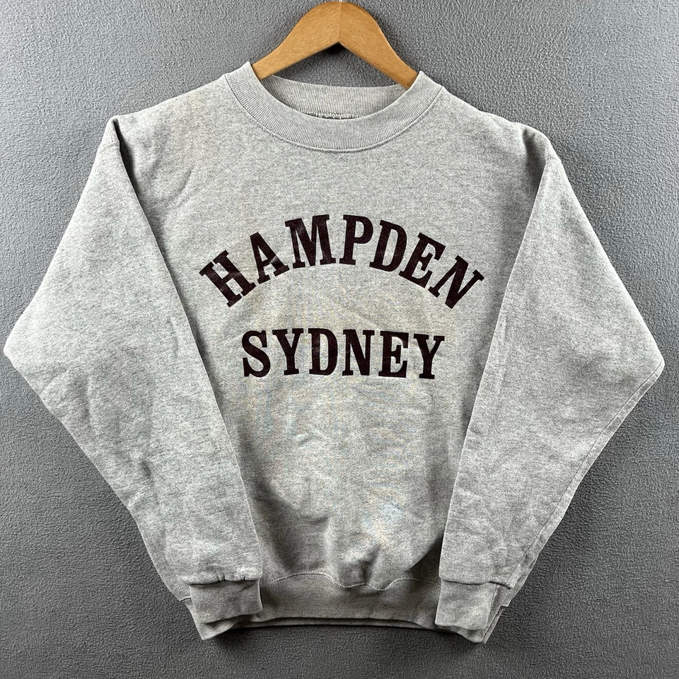 Sudadera De Colección Hampden Sydney Adulto XL Gris Universitario Cuello Redondo Años 90 Hecha en EE. UU. Foto 1 de 4