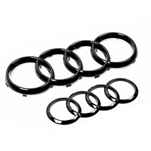 273x94mm+193x66mm Glanz Ring Kühlergrill Emblem Schwarz Für Audi S3 S5 DE++ - Bild 1 von 1