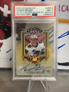 23-24 UD Clear Cut 03-04 Classic Portraits Auto Connor Bedard Gold 1/1!!! Hawks - Picture 1 of 2