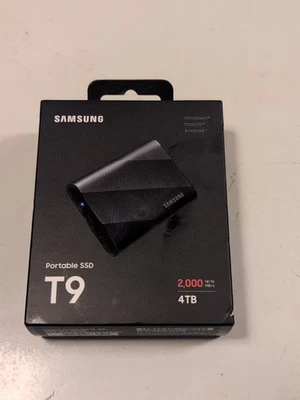 Samsung T9 4TB 2,000 MB/s Portable SSD USB 3.2 Gen. 2 - Black (MU-PG4T0B/AM) - Image 1 of 4