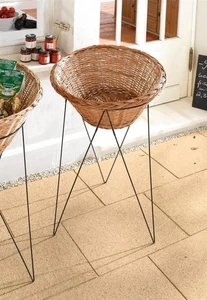 Verkaufs Ständer Weiden Korb Ø 60 cm, Metall Gestell, Waren Wühl Aktions Gitter - Bild 1 von 4