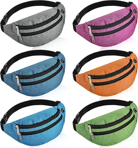 6 Pieces Crossbody Fanny Pack Sport Waist Pack Adjustable Waist Pack Travel Wais - Picture 1 of 7