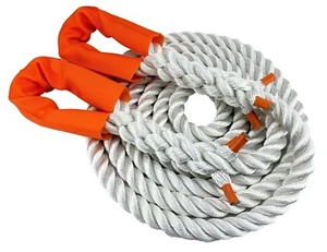 Cuerda de remolque de recuperación de nailon blanco de 20 mm x 15 metros, 6 toneladas cinética 3 hebras 4 x 4 - Imagen 1 de 4