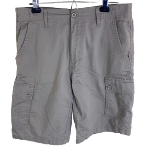 Nat Nast Shorts Mens 32 Beige Ribbed Lightweight Cargo Cotton 11" Inseam - Picture 1 of 8