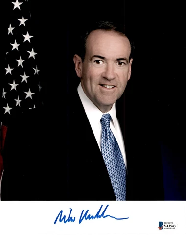 Mike Huckabee Signed Arkansas Senator 8x10 Photo Beckett COA Cover