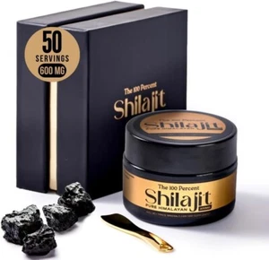 The 100 Percent (Shilajit for Men & Women 600mg, 50 Servings - Gold Grade, BEST) - Picture 1 of 7