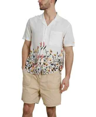 Native Youth Men's Regular-Fit Floral Pattern Short Sleeve Button Front Shirt L - Image 1 of 4