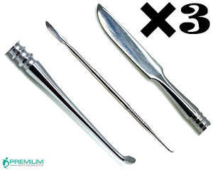 3× Premium Lecron Spatula Dental Mixing Lab Instruments