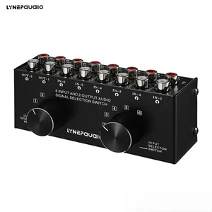1 6-In 2-Out Audio Switcher 2-Way Selector Box Splitter H5E2 - Picture 1 of 10