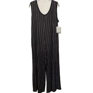 LULAROE Damen Gr. XL Natalie Jumpsuit ärmellos weites Bein gestreift Taschen - Bild 1 von 7