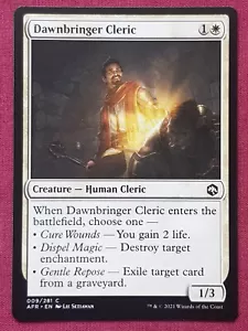 Magic The Gathering ADVENTURES IN FORGOTTEN REALMS DAWNBRINGER CLERIC card MTG - Picture 1 of 2