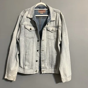 Brooklyn Cloth Denim Jean Acid Washed Distressed Jacket Sz XL - Picture 1 of 18