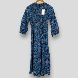 WHISTLES Womens Boho Floral Shirred Dress SIZE UK-10 EU-38 NEW rrp £149 - Picture 1 of 17