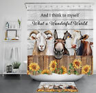 Sunflower Country Style Farm Animal Cow Shower Curtain Bathroom Accessories Set