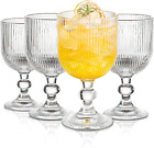Vintage Wine Glasses Set of 4, 12 Oz Glass Drinkware Sets, Ripple Drinkware Embo