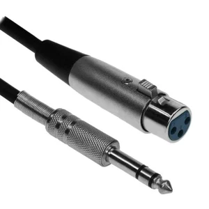 6FT-50Ft XLR 3Pin Female to 6.35mm 1/4" Stereo TRS Male Balanced Audio Mic Cable - Picture 1 of 1