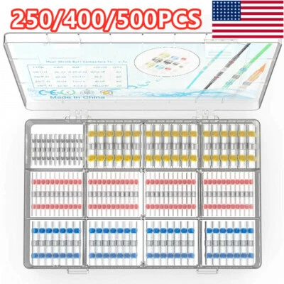 500PCS Waterproof Solder Seal Sleeve Heat Shrink Butt Wire Connectors Terminals - Image 1 of 4