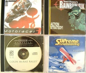 **MOTORACER 3/RAINBOW SIX/SNOWBOARDING/C.MACRAE RALLY PC CD-ROM ALL TESTED OK** - Foto 1 di 2