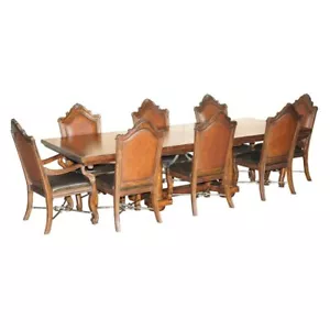 EXQUISITE THOMASVILLE SAFARI COLLECTION EXTENDING DINING TABLE & EIGHT CHAIRS - Picture 1 of 24