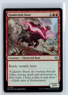 (4x) FOIL Quaketusk Boar Bloomburrow Uncommon – MTG Magic the Gathering Card - Image 1 of 2