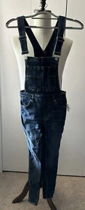 Free People NEW Bibs Overalls 24 Milo Slim Ankle Distressed Denim Jeans Boho - Picture 1 of 6