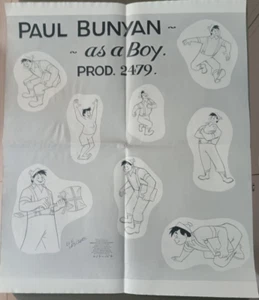 Disney's PAUL BUNYAN Orig Photo Model Sheet "Paul as Boy" 1958 by LES CLARK - Picture 1 of 1