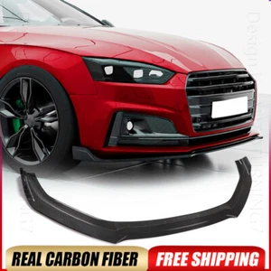 Divisores de alerón labial de parachoques delantero de carbono real para Audi A5 B9 Sline S5 2017-2019 - Imagen 1 de 14