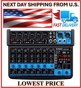 **In Stock May 1** 8-Channel Mixer for Studio Stage DJ-MP3 Bluetooth Effects USB - Picture 1 of 15
