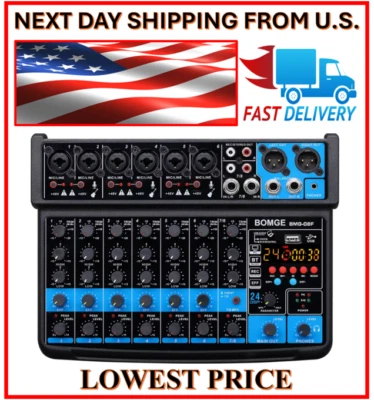 6-Channel Mixer for Studio Stage DJ w/MP3 Bluetooth Effect USB Phantom-Low Price - Image 1 of 4