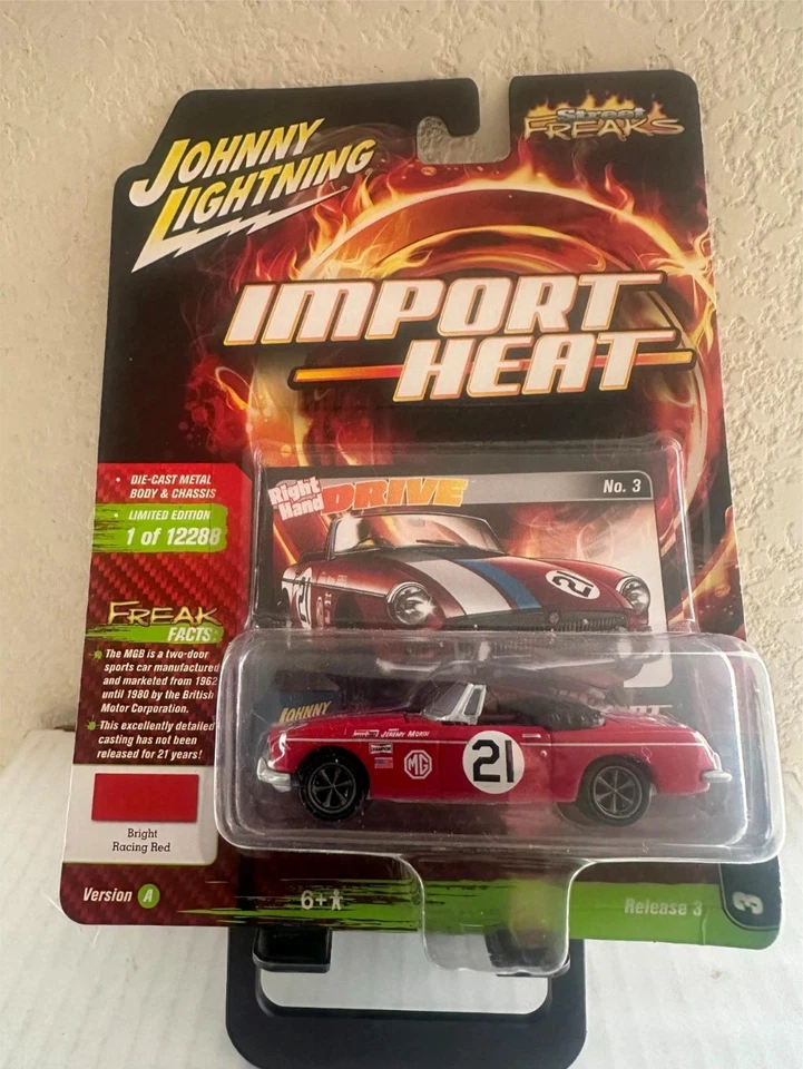 Coche modelo Johnny Lightning 1:64 1963 MGB importación rojo calor F17 Foto 1 de 1