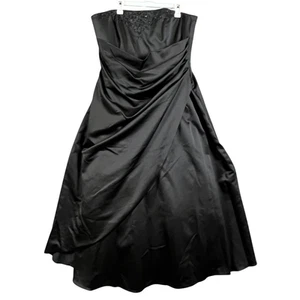 David's Bridal Dress Womens 20 Black Strapless F11165 Embroidered Gown NWT - Picture 1 of 19