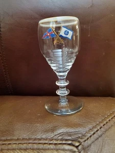 New York Yacht Club Glass Painted Enameled Burgee Cordial Size C1920s Vintage - Picture 1 of 12