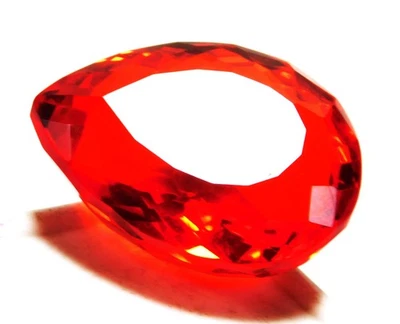 Topázio vermelho natural certificado 95,84 cts pedra preciosa solta corte pera R143 - Imagem 1 de 4