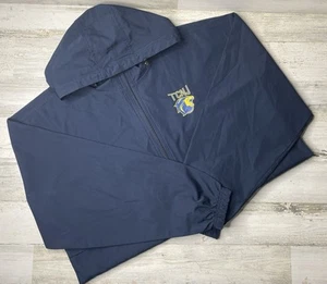 Champion TCNJ The College of New Jersey Blue 1/4 Zip Windbreaker Size: XL EUC! - Picture 1 of 11