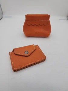Portamonedas y tarjetero Portland de cuero naranja - Imagen 1 de 8