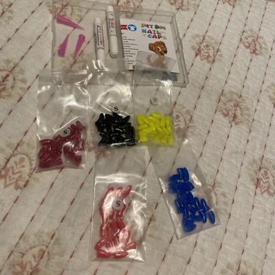 Tapas de uñas para perros cubiertas protector de patas para aseo con adhesivo 100 piezas| -Pequeño Foto 1 de 4