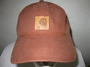 Carhartt Hat Cap Brown Baseball Leather Patch Logo Adjustable - Picture 1 of 9