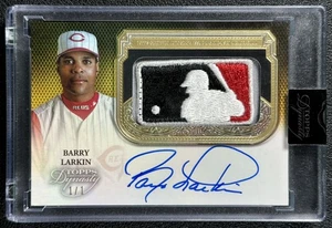1/1 BARRY LARKIN 2023 TOPPS DYNASTY MLB LOGOMAN SILHOUETTED PATCH AUTO 1/1 - Picture 1 of 2