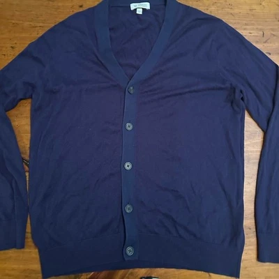 Cárdigan de punto fino Kinross talla M para hombre seda algodón cachemir mezcla Foto 1 de 4