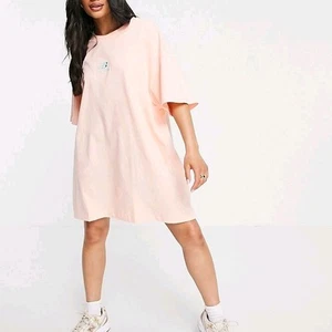 New Balance Womens Pink Peach Oversized Tee Dress Size XS Brand New - Picture 1 of 6