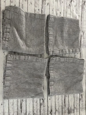 Guardanapos de pano para waffle Williams Sonoma 17" cinza conjunto de 4 - Imagem 1 de 4